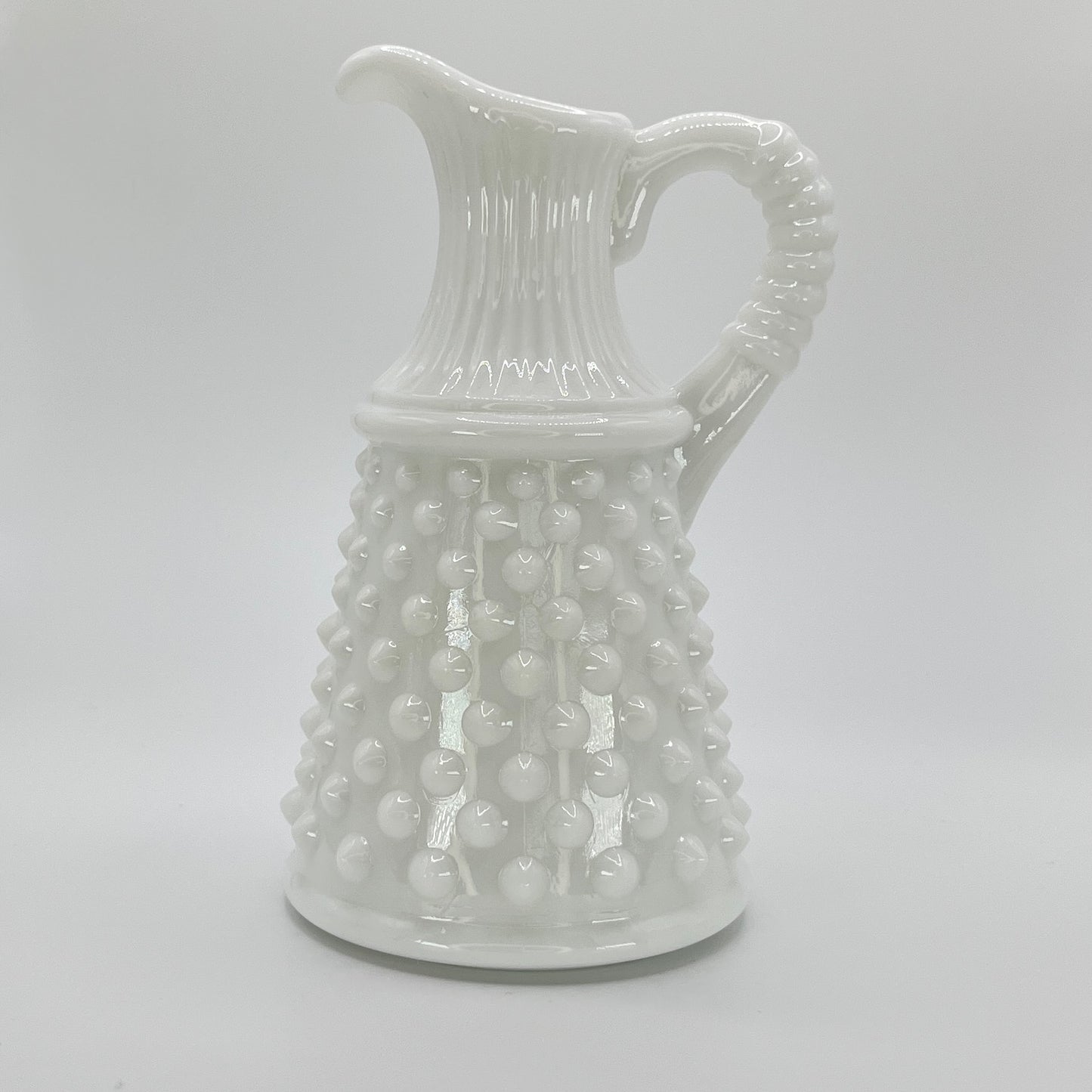 Fenton White Milk Glass Hobnail Ewer Pitcher – Vintage Collectible