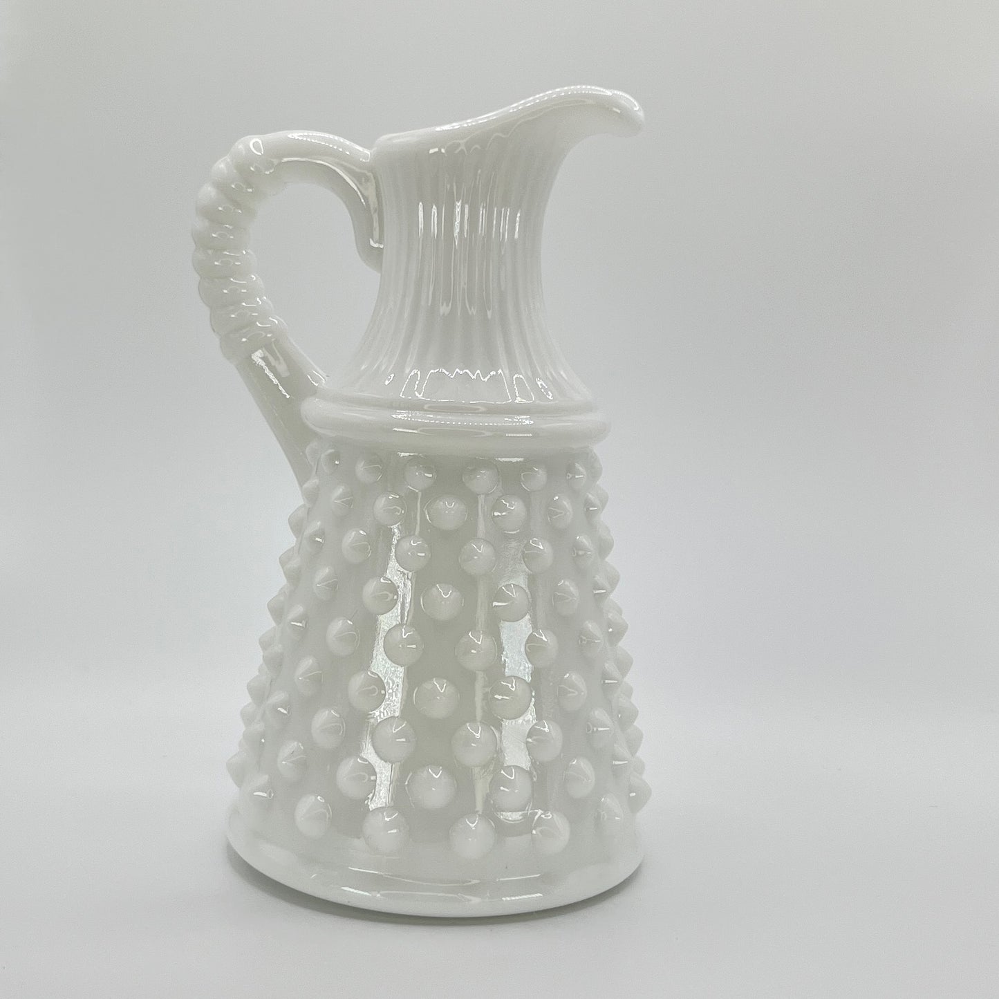 Fenton White Milk Glass Hobnail Ewer Pitcher – Vintage Collectible