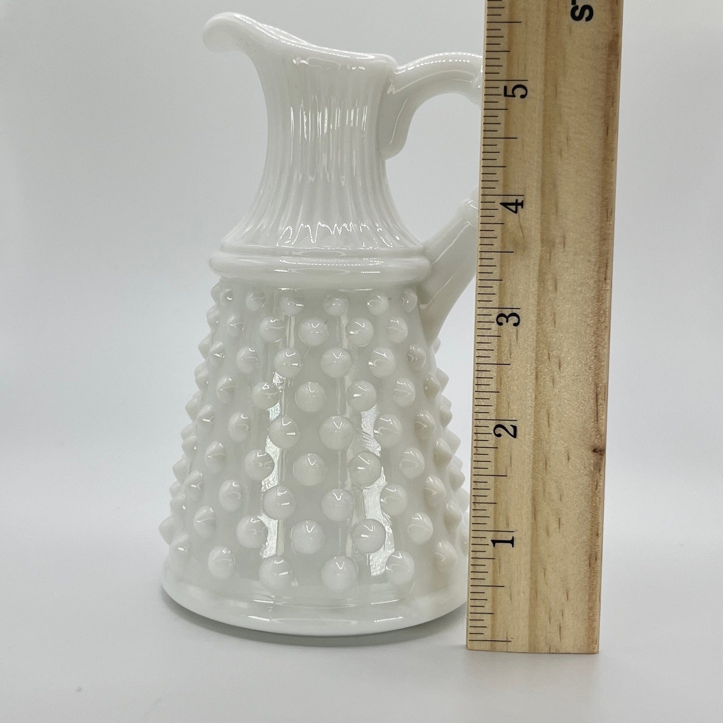 Fenton White Milk Glass Hobnail Ewer Pitcher – Vintage Collectible
