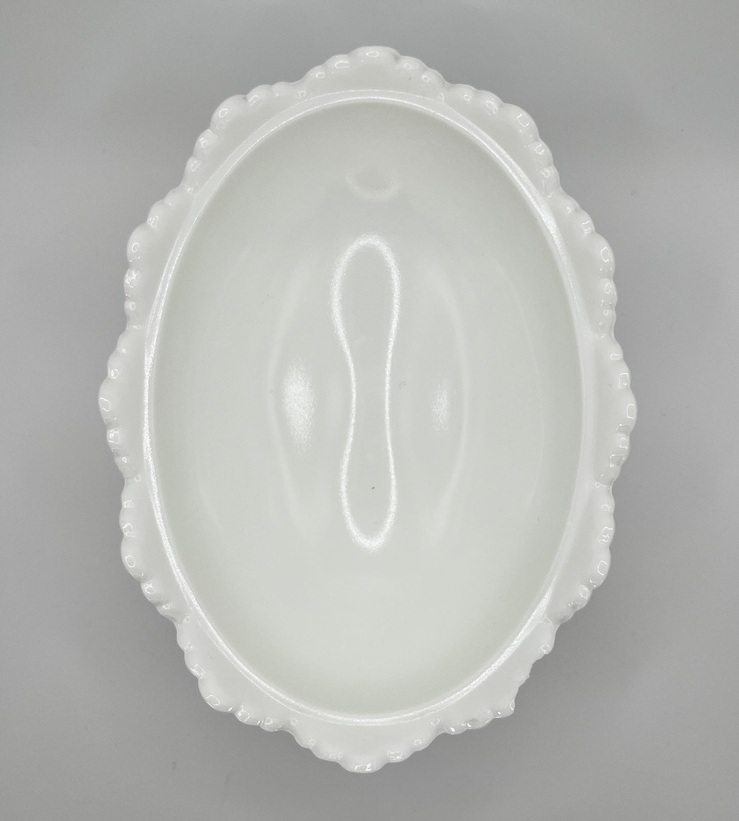 Fenton Milk Glass Hobnail Footed Bowl – Scalloped Edge Vintage Dish
