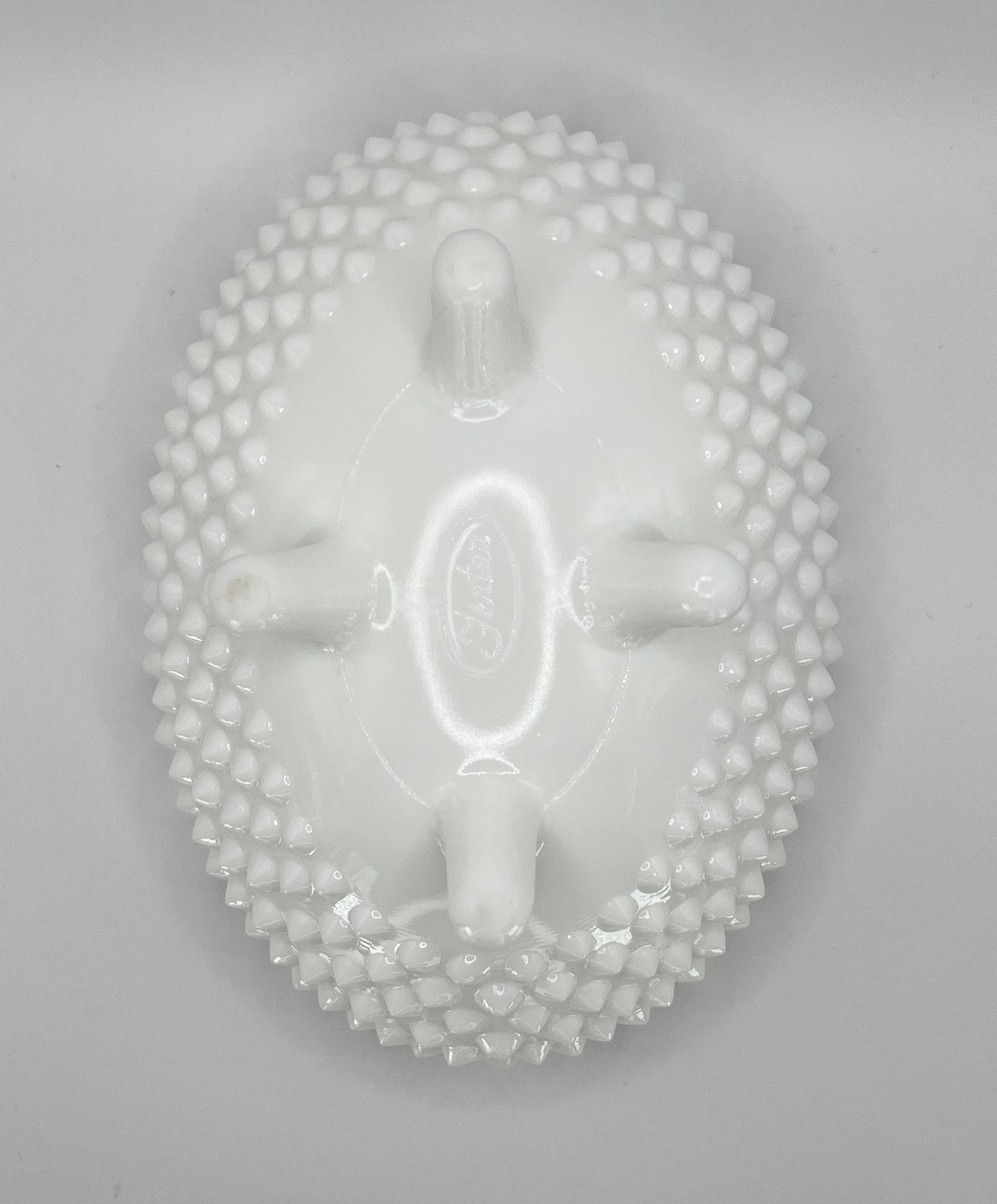Fenton Milk Glass Hobnail Footed Bowl – Scalloped Edge Vintage Dish
