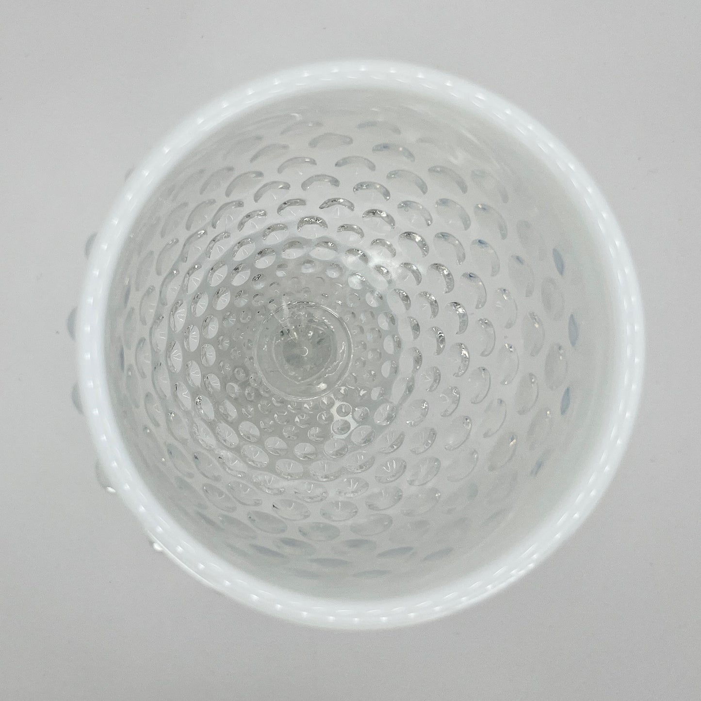 Fenton White Opalescent Hobnail Goblet – Vintage Pressed Glass Stemware