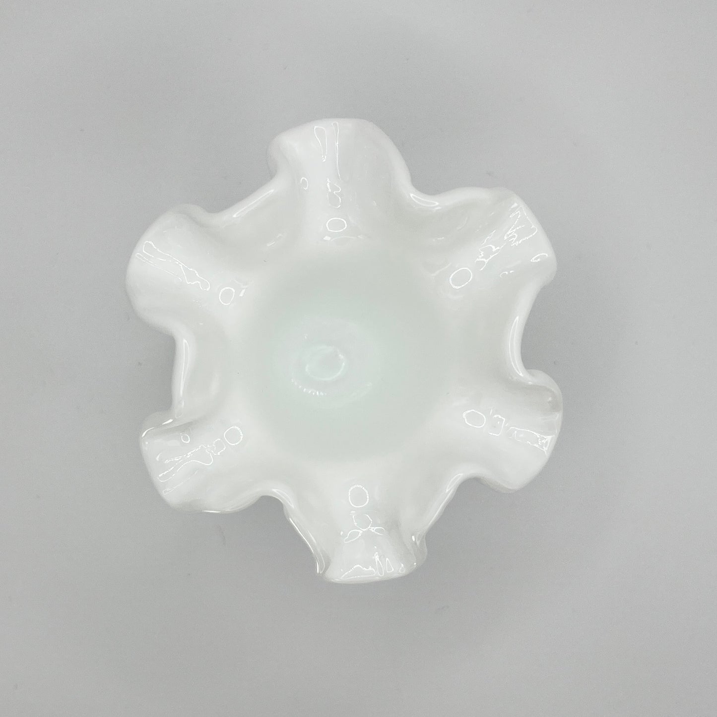 Fenton Milk Glass Hobnail Trumpet Vase – Ruffled Rim Pedestal Vase