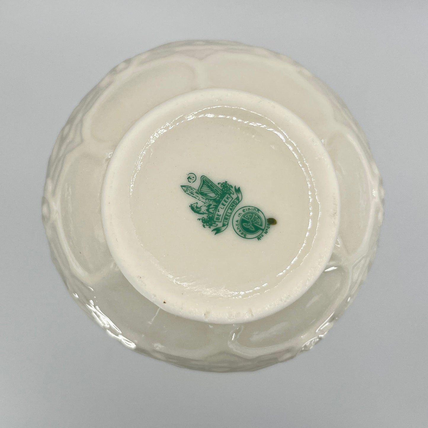 Belleek Shamrock Vase – Irish Porcelain with Celtic Embossing & Twin Handles (1965–1980)