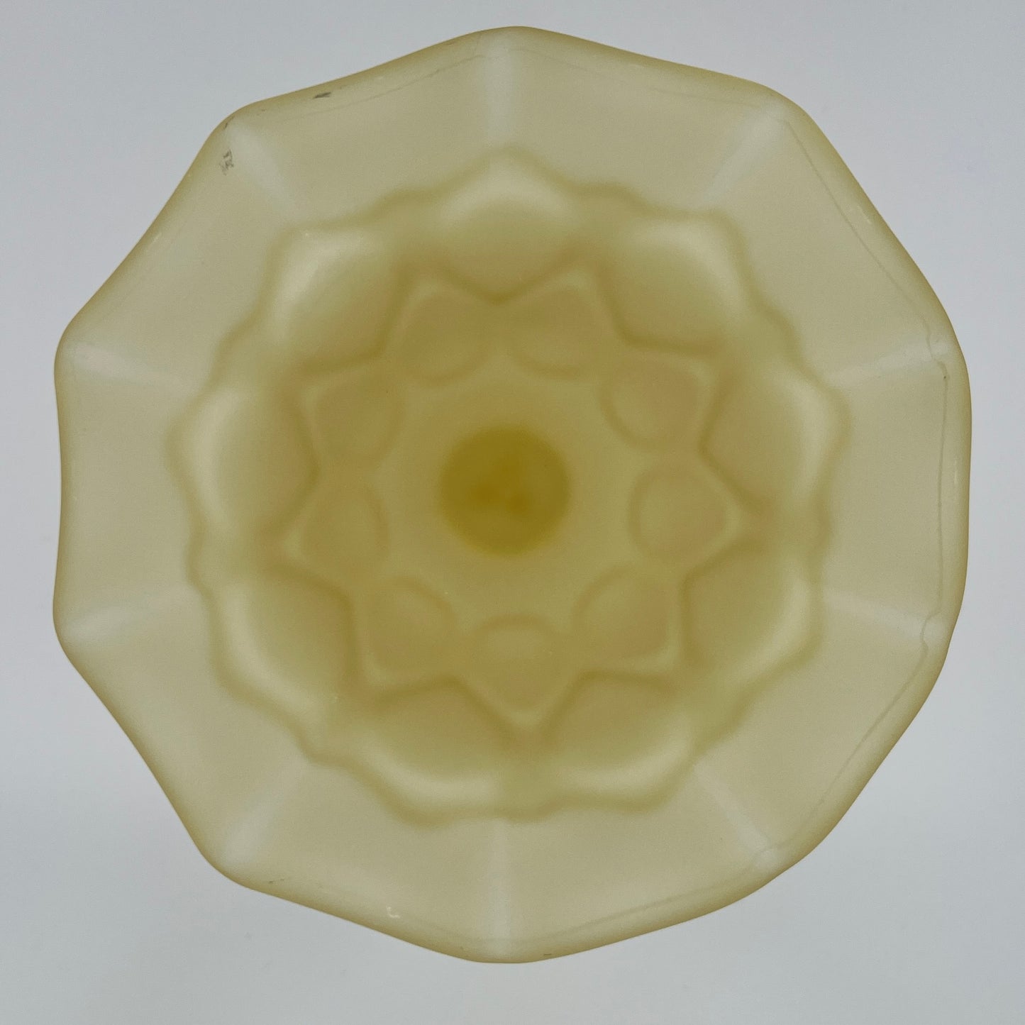 Vintage Westmoreland Doric Satin Yellow Crimped Pedestal Vase – Frosted Glass Footed Dish