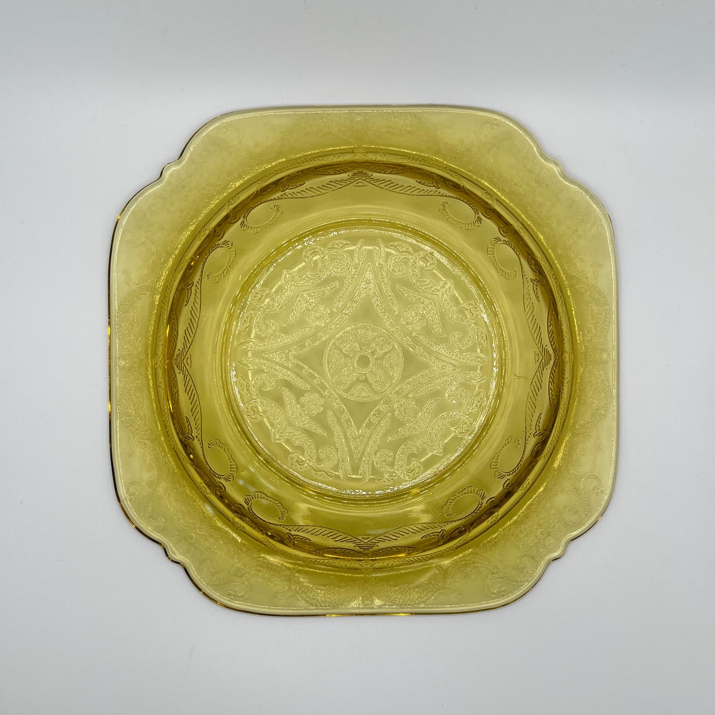 Federal Glass Amber Madrid Depression Glass Butter Dish with Dome Lid – 1930s Vintage