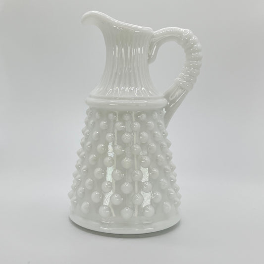 Fenton White Milk Glass Hobnail Ewer Pitcher – Vintage Collectible