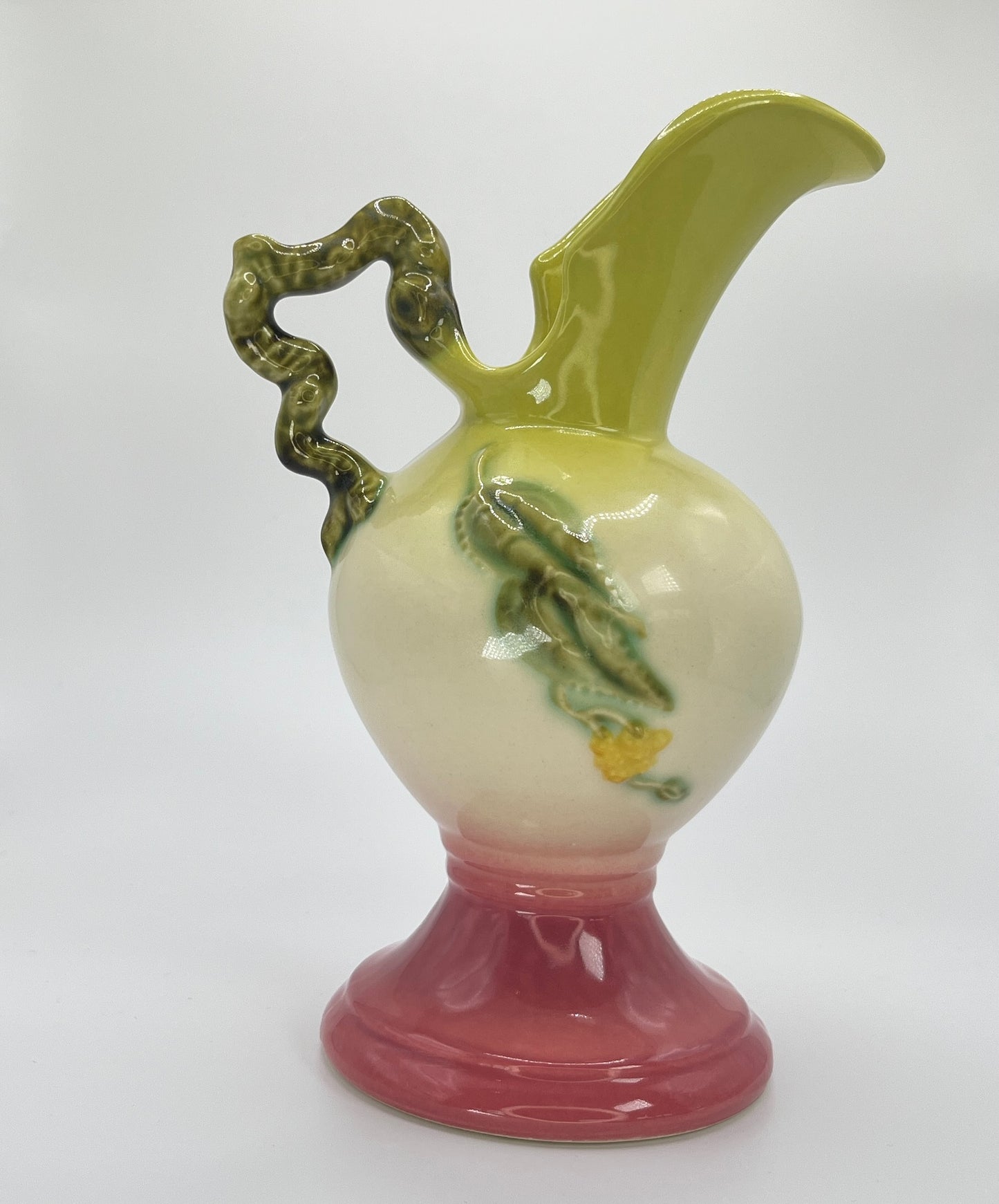 Hull Art Pottery Wildflower Ewer Vase – Marked W-8-9", 1940s Vintage USA