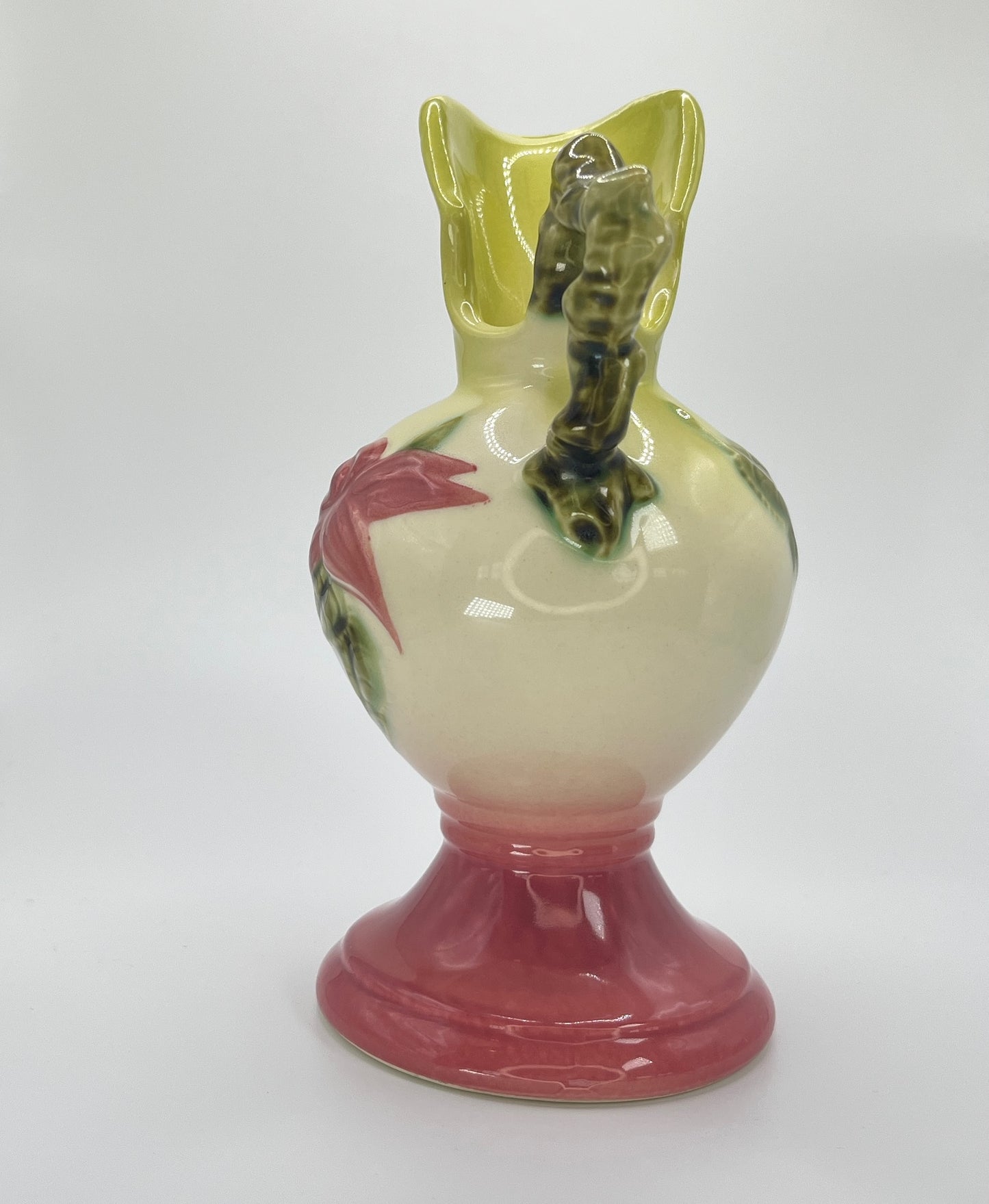 Hull Art Pottery Wildflower Ewer Vase – Marked W-8-9", 1940s Vintage USA