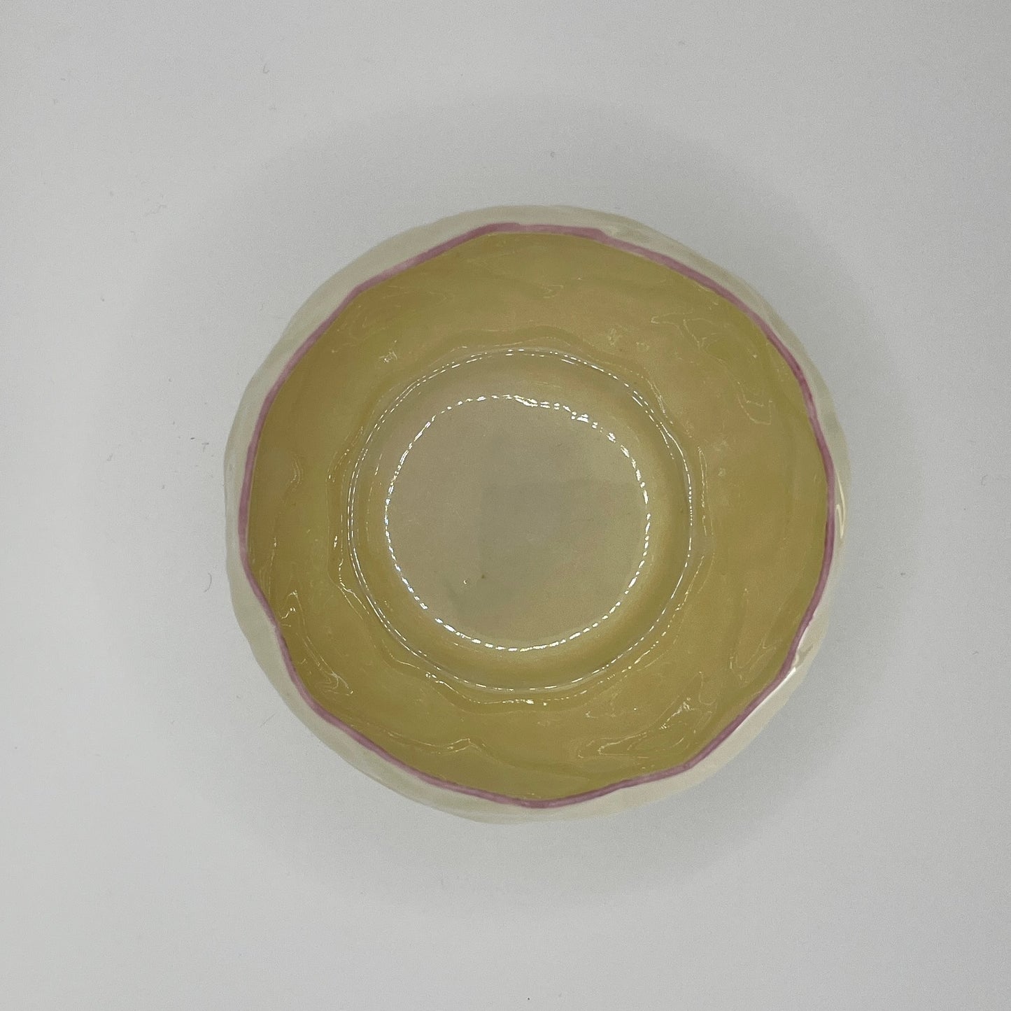Belleek Shell or Petal Bowl – Irish Parian Porcelain with Pink Trim