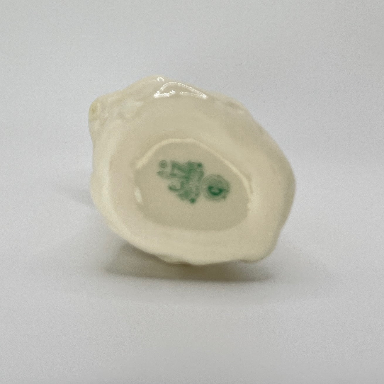 Belleek Draped Woman Ewer – Irish Parian Porcelain with Yellow Glazed Handle (6th Mark, 1965–1980)